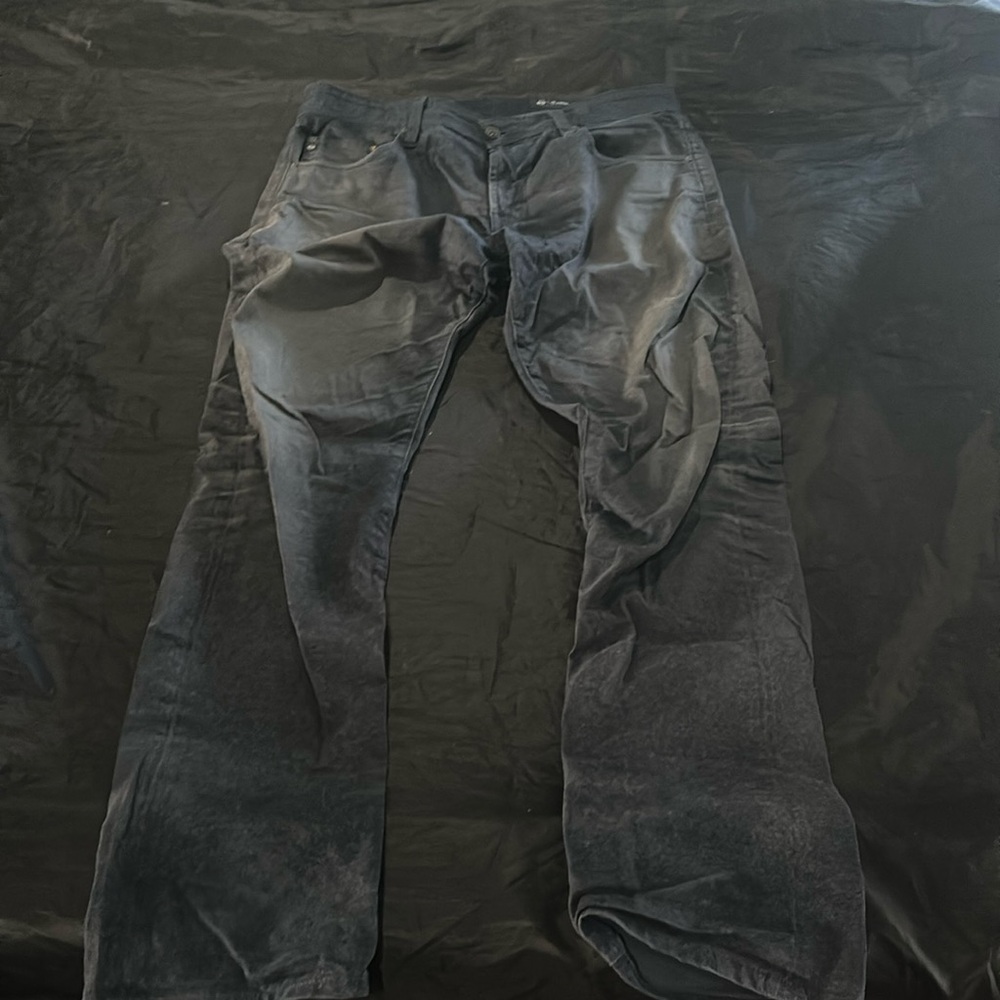 AG Adriano Goldschmied men’s dark blue Tellis modern slim sueded pants 33x34